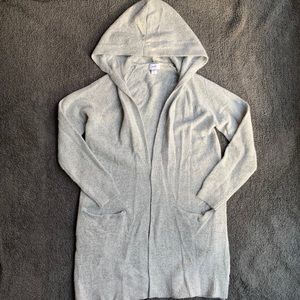 Old navy gray long open-front hooded sweater